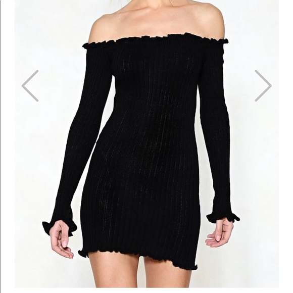Nasty Gal Dresses & Skirts - Knit wasn’t me off the shoulder dress